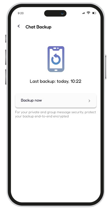 Encrypted group chat screen